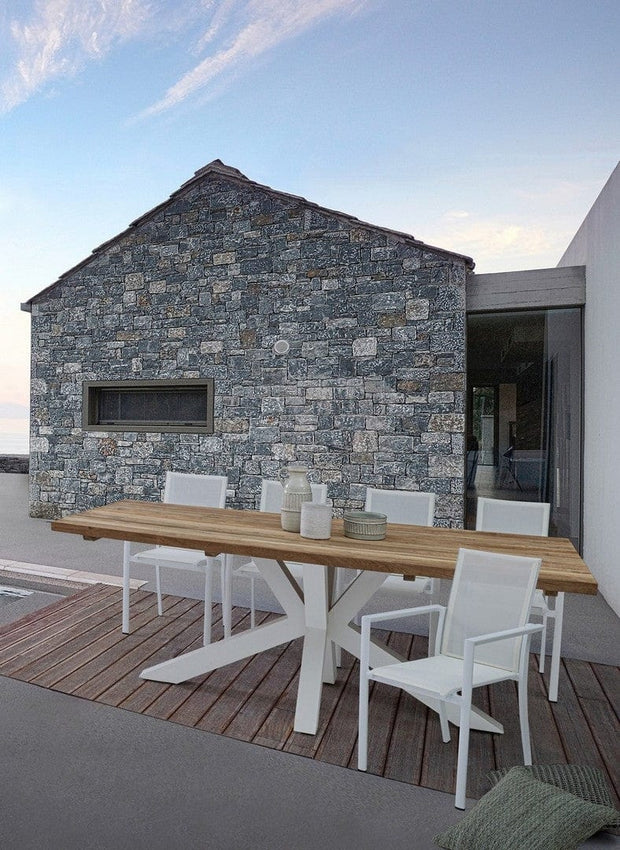 Set 4 scaune de gradina / terasa din metal si material textil, Konnor Alb, l56,2xA60xH88 cm (1)