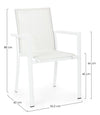 Set 4 scaune de gradina / terasa din metal si material textil, Konnor Alb, l56,2xA60xH88 cm (13)