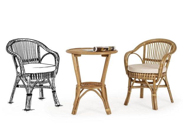 Set 4 scaune de gradina / terasa din ratan New Barina Natural, l57xA61xH80 cm (2)