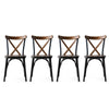 Asir Set 4 scaune din metal si lemn, Ekol New 251 Nuc / Negru, l42xA41xH84 cm