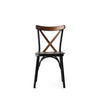 Asir Set 4 scaune din metal si lemn, Ekol New 251 Nuc / Negru, l42xA41xH84 cm