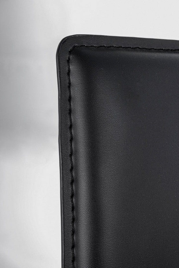 Set 4 scaune din metal, tapitate cu piele ecologica Alison Negru, l50xA42,5xH90 cm (3)