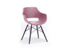 Set 4 scaune din plastic cu picioare de lemn Rockville Roz / Negru, l57xA58xH80 cm (2)