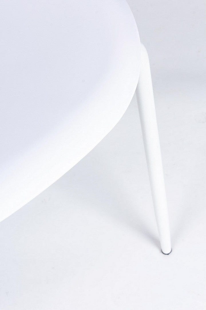 Set 4 scaune din plastic cu picioare metalice Iris Alb, l45xA52xH84 cm (4)