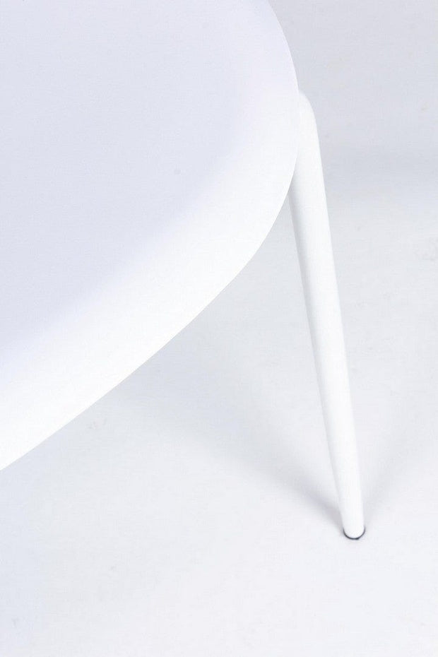 Set 4 scaune din plastic cu picioare metalice Iris Alb, l45xA52xH84 cm (4)