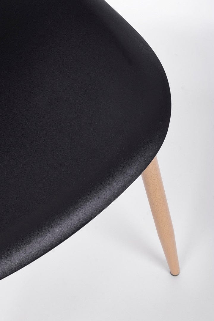 Set 4 scaune din plastic cu picioare metalice Mandy Negru / Natural, l53xA46xH82 cm (7)