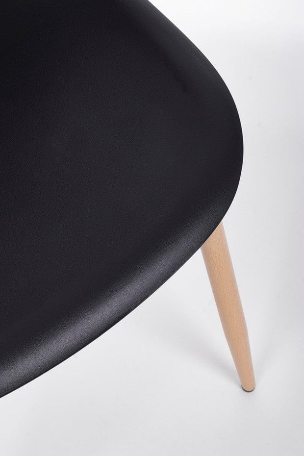 Set 4 scaune din plastic cu picioare metalice Mandy Negru / Natural, l53xA46xH82 cm (7)