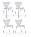 Set 4 scaune din plastic cu picioare metalice Tessa Gri Deschis, l50xA49,5xH82 cm