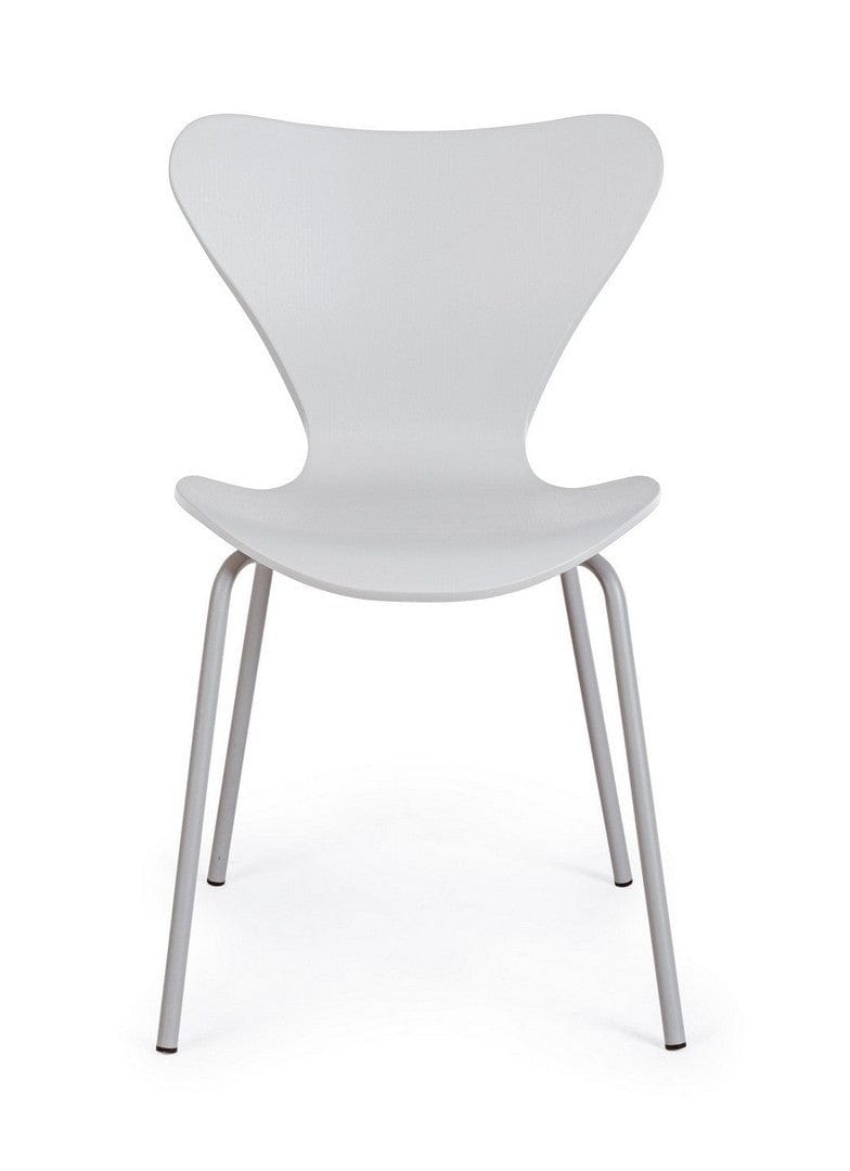 Set 4 scaune din plastic cu picioare metalice Tessa Gri Deschis, l50xA49,5xH82 cm (2)