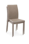 Set 4 scaune tapitate cu piele ecologica si picioare metalice Achille Grej, l43,5xA53,5xH92 cm (5)