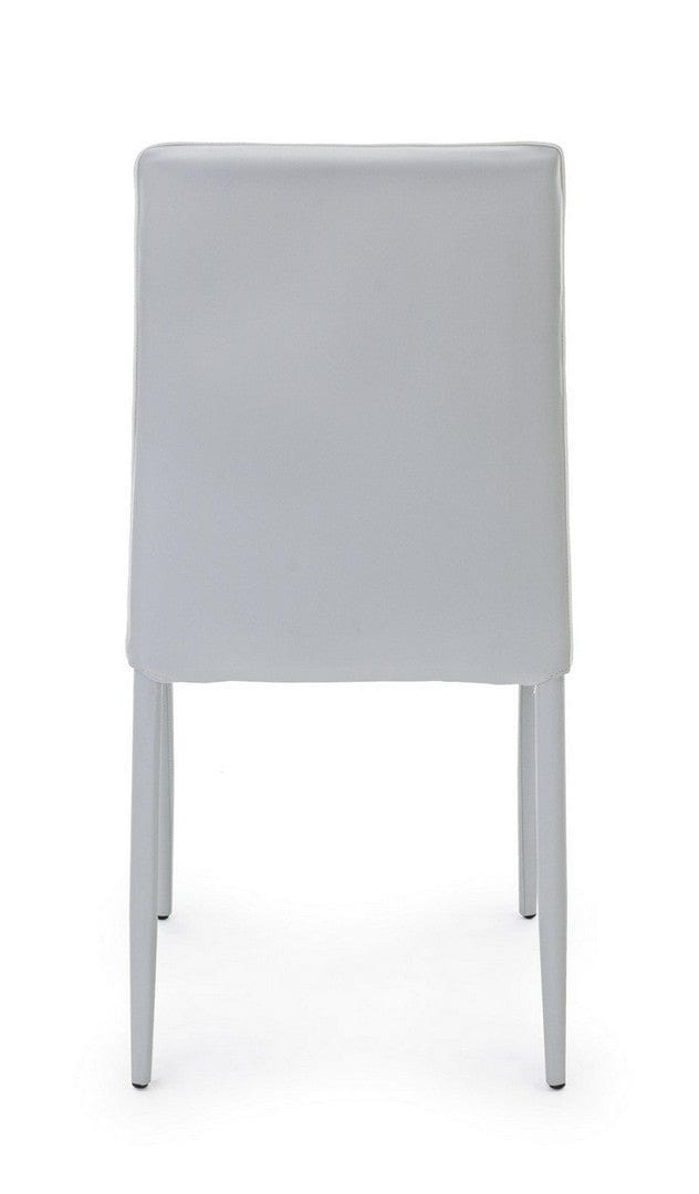 Set 4 scaune tapitate cu piele ecologica si picioare metalice Achille Gri, l43,5xA53,5xH92 cm (4)