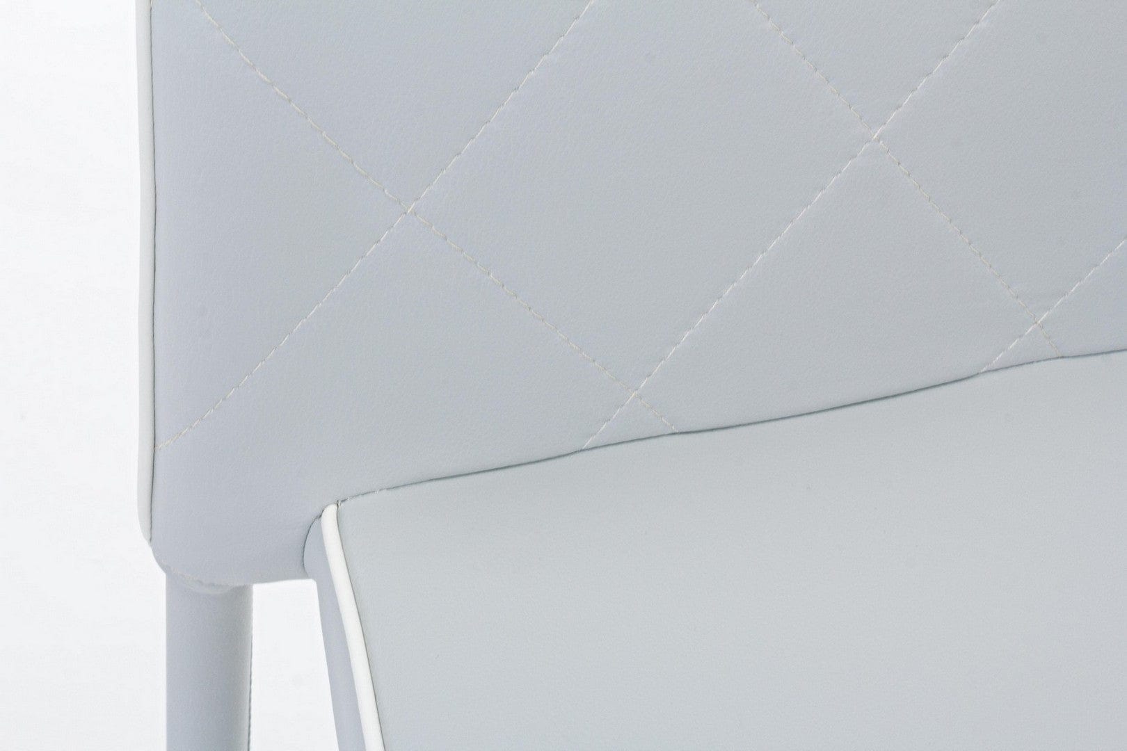 Set 4 scaune tapitate cu piele ecologica si picioare metalice Achille Gri, l43,5xA53,5xH92 cm (7)