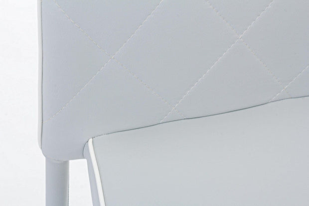 Set 4 scaune tapitate cu piele ecologica si picioare metalice Achille Gri, l43,5xA53,5xH92 cm (7)