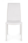 Set 4 scaune tapitate cu piele ecologica si picioare metalice Adda Alb, l44xA42xH96 cm (5)