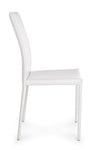 Set 4 scaune tapitate cu piele ecologica si picioare metalice Adda Alb, l44xA42xH96 cm (7)