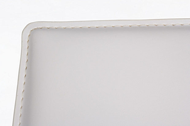 Set 4 scaune tapitate cu piele ecologica si picioare metalice Adda Alb, l44xA42xH96 cm (9)