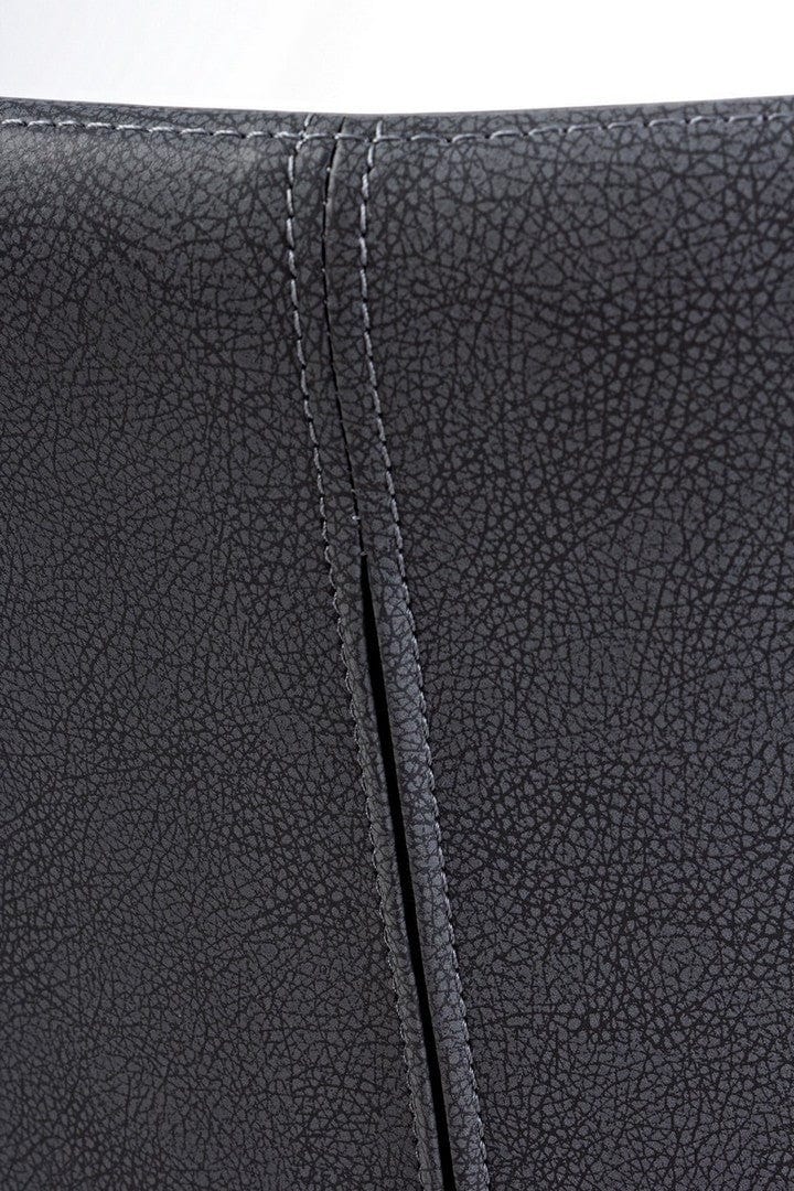 Set 4 scaune tapitate cu piele ecologica si picioare metalice Alva Gri Inchis / Negru, l45xA58xH90 cm (8)