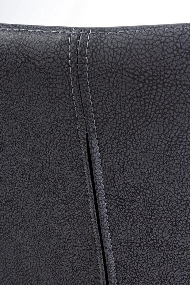 Set 4 scaune tapitate cu piele ecologica si picioare metalice Alva Gri Inchis / Negru, l45xA58xH90 cm (8)