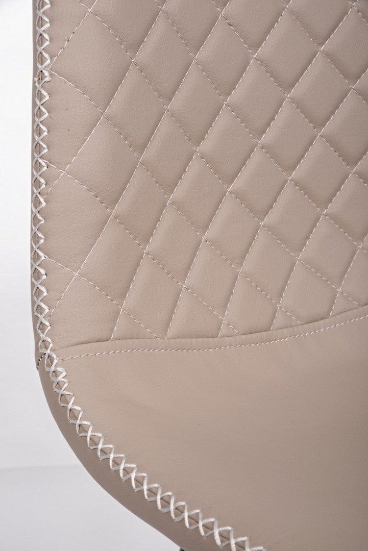 Set 4 scaune tapitate cu piele ecologica si picioare metalice Amanda Grej / Negru, l45xA54xH87 cm (6)