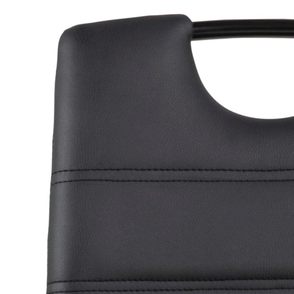 Set 4 scaune tapitate cu piele ecologica si picioare metalice Dia Negru, l43,5xA53xH92 cm (6)