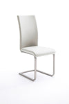 MCA Furniture Set 4 scaune tapitate cu piele ecologica si picioare metalice, Paulo I Alb / Crom, l42xA58xH102 cm