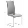 MCA Furniture Set 4 scaune tapitate cu piele ecologica si picioare metalice, Paulo I Verde Olive / Crom, l42xA58xH102 cm