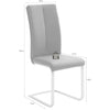 MCA Furniture Set 4 scaune tapitate cu piele ecologica si picioare metalice, Paulo II Verde Olive / Crom, l42xA61xH104 cm