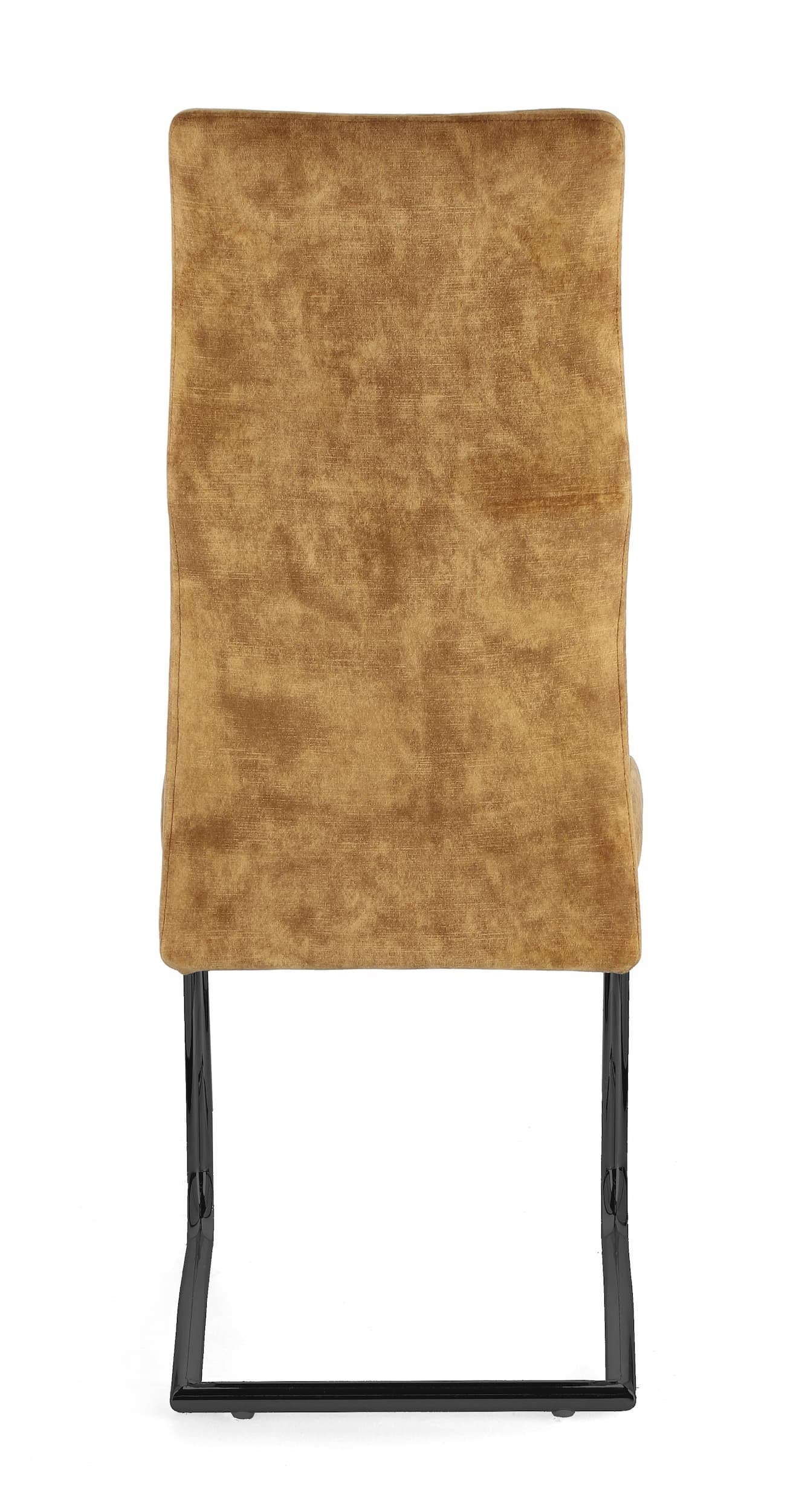 Set 4 scaune tapitate cu stofa si picioare metalice, Thelma Velvet Mustariu / Negru, l43,5xA62xH102 cm (3)