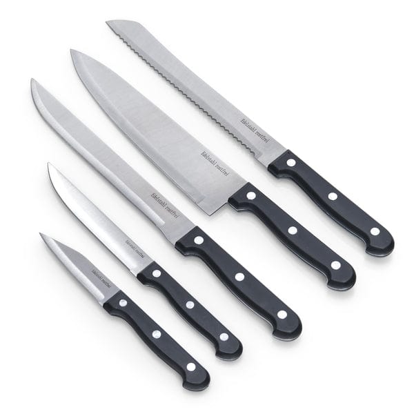 Set 5 cutite din otel inoxidabil, cu suport din plastic, Block Negru (1)