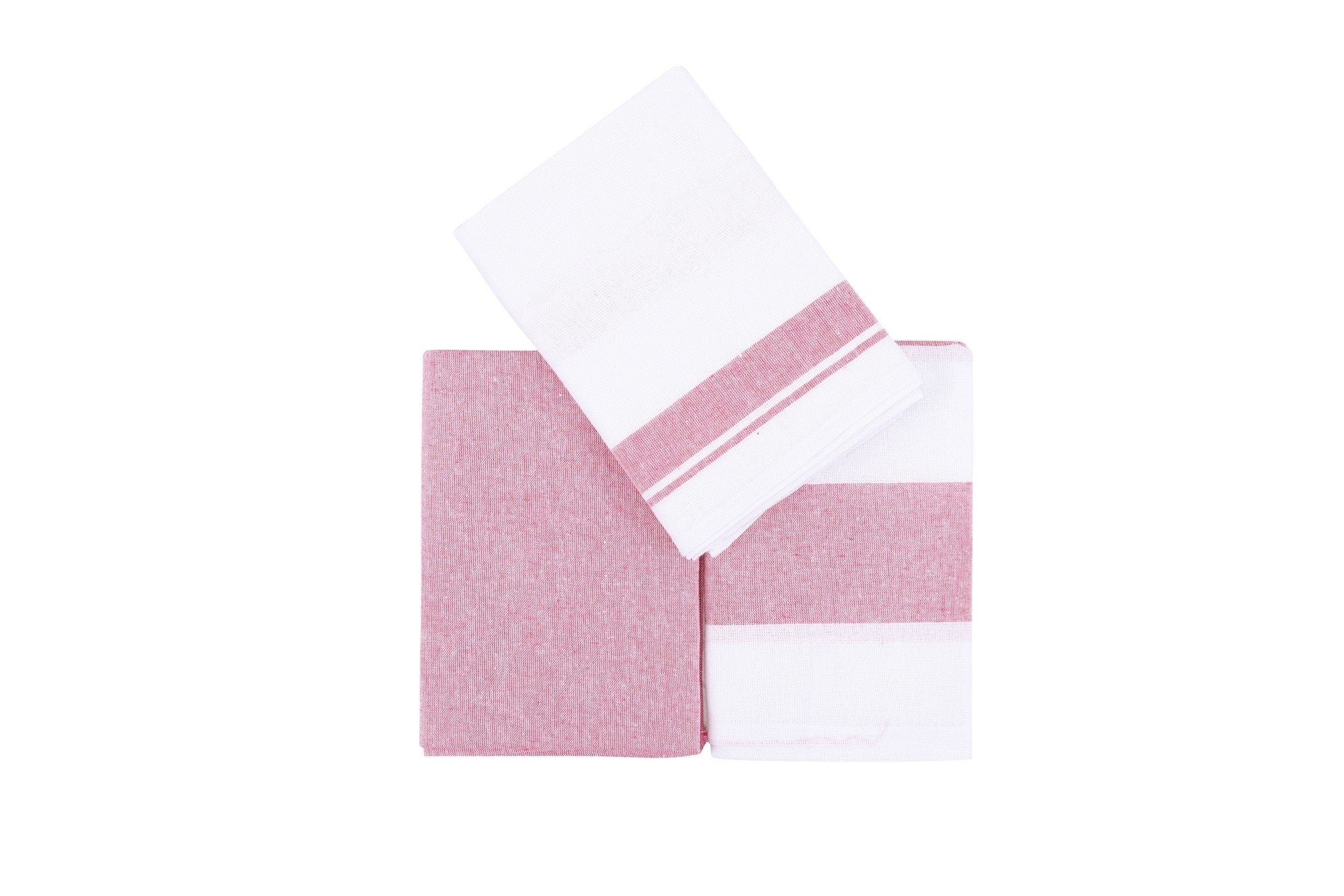 Asir Set 6 prosoape de bucatarie din bumbac Pecete Roz / Alb, 45 x 60 cm