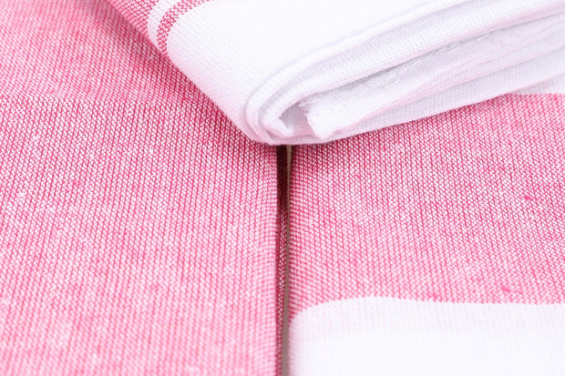 Asir Set 6 prosoape de bucatarie din bumbac Pecete Roz / Alb, 45 x 60 cm