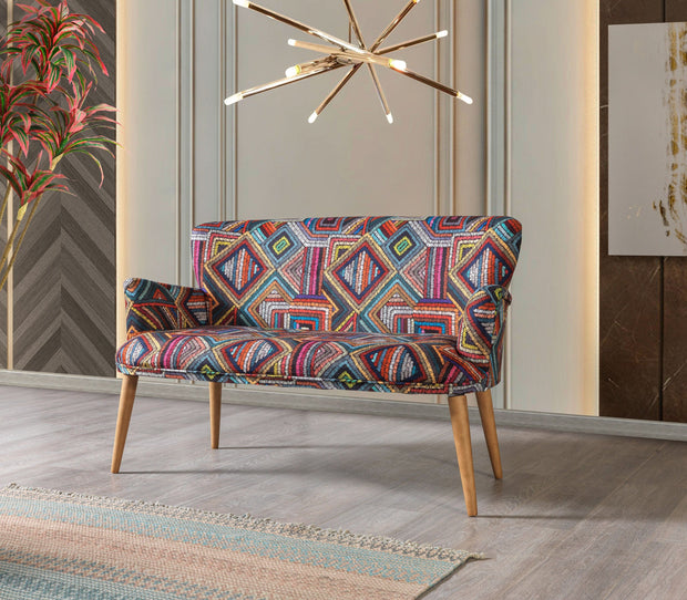 Set Canapea Fixa 2 Locuri + 2 Fotolii Fixe, Bienvelle Multicolor (2)