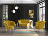 Set Canapea Fixa 2 Locuri + 2 Fotolii Fixe, Inci Galben