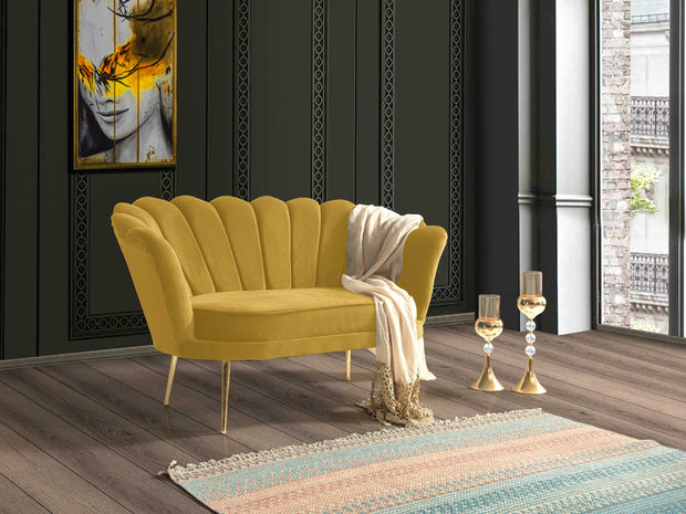 Set Canapea Fixa 2 Locuri + 2 Fotolii Fixe, Inci Galben (2)