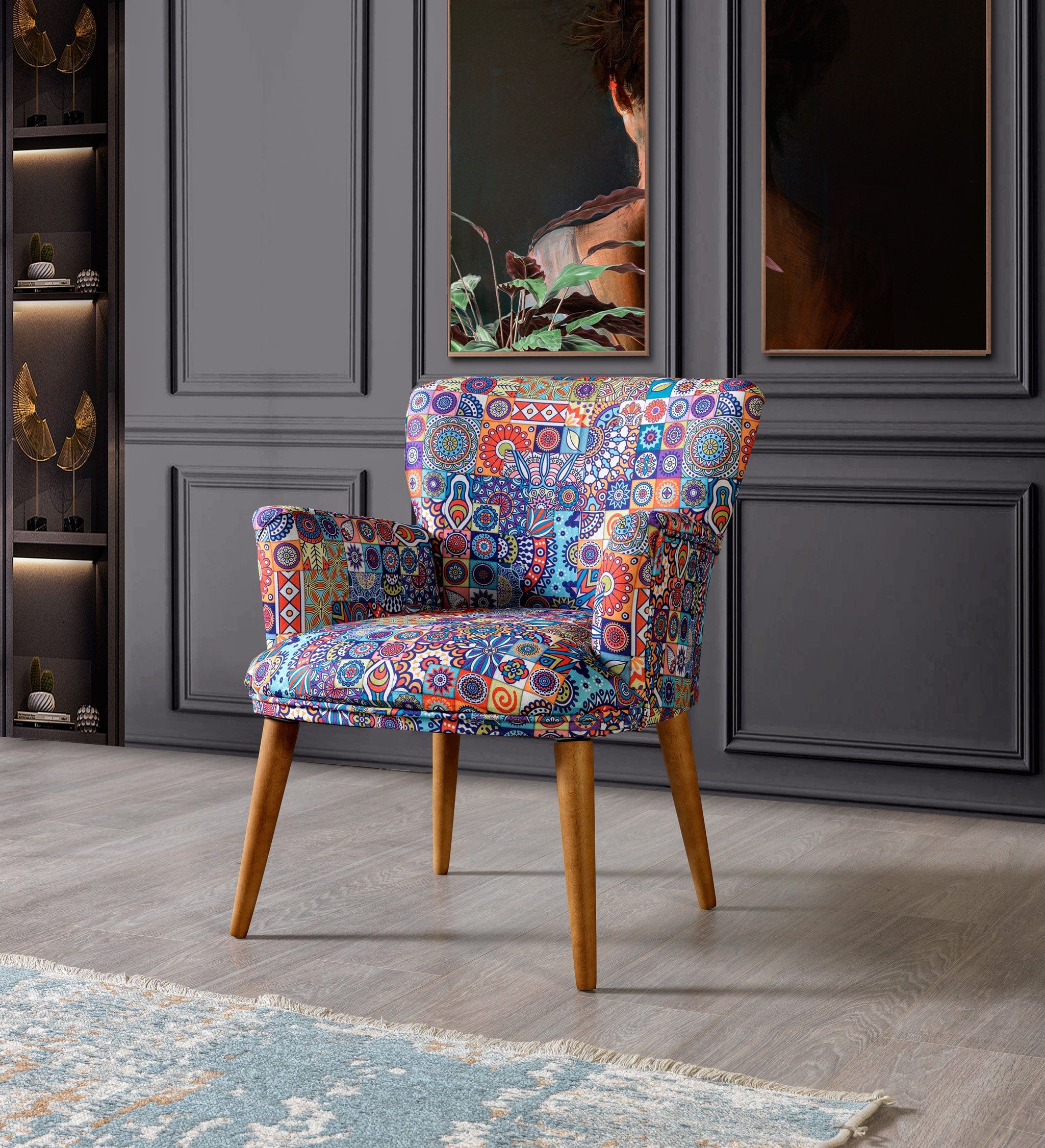 Oyo Set Canapea Fixa 2 Locuri + 2 Fotolii Fixe, Mihenk Multicolor