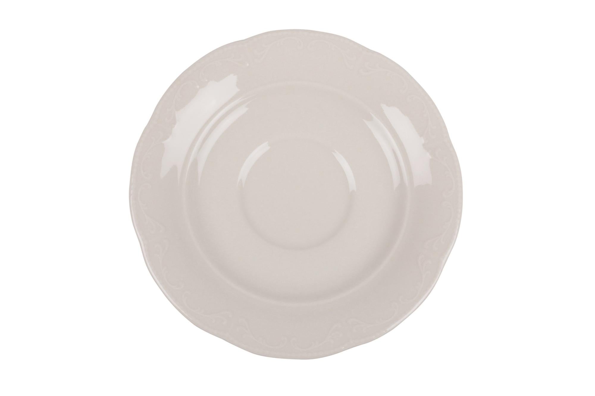 Asir Set ceasca cu farfurioara din portelan, Julia Alb 180 ml, 12 piese