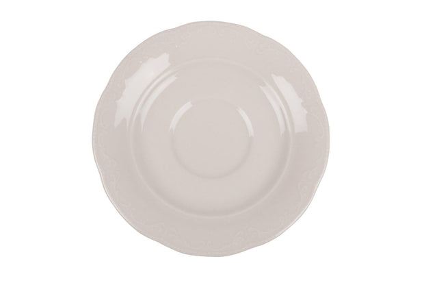 Asir Set ceasca cu farfurioara din portelan, Julia Alb 180 ml, 12 piese