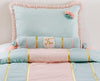 Set cuvertura pat copii si 1 perna decorativa Paradise Turcoaz deschis / Roz (2)