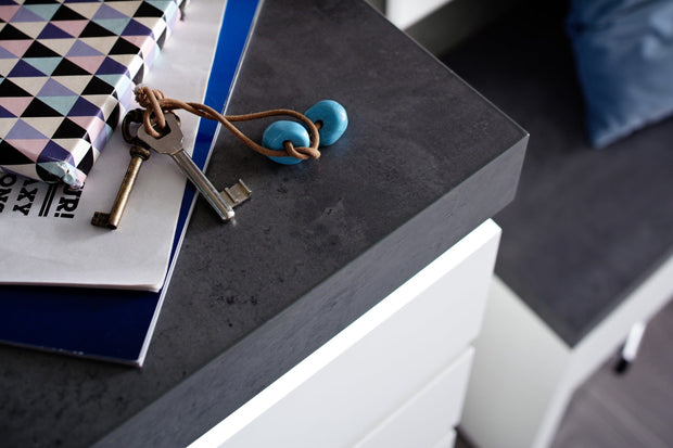 Set de mobila hol din MDF, cu LED inclus, 5 piese, Atlanta Alb / Gri inchis (4)