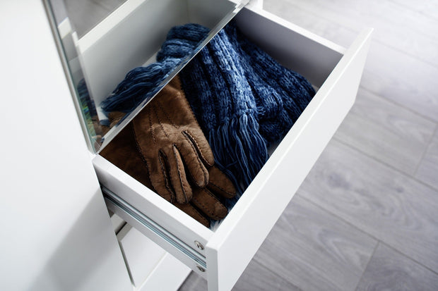 Set de mobila hol din MDF, cu LED inclus, 5 piese, Atlanta Alb / Gri inchis (5)