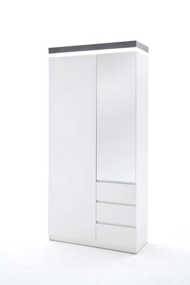 Set de mobila hol din MDF, cu LED inclus, 5 piese, Atlanta Alb / Gri inchis (6)