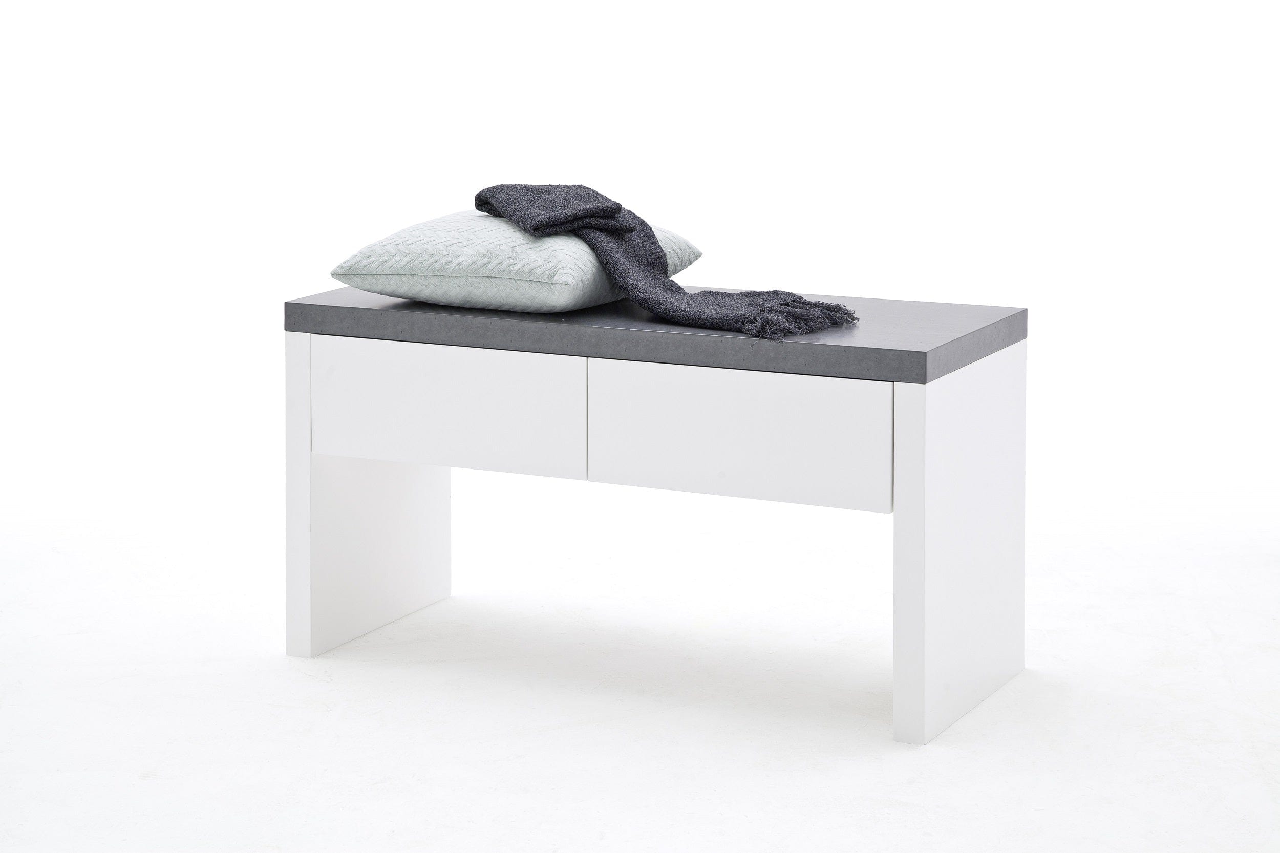 Set de mobila hol din MDF, cu LED inclus, 5 piese, Atlanta Alb / Gri inchis (10)