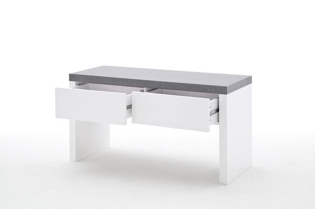 Set de mobila hol din MDF, cu LED inclus, 5 piese, Atlanta Alb / Gri inchis (11)