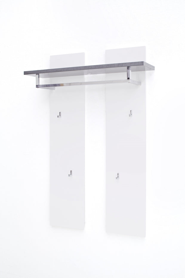 Set de mobila hol din MDF, cu LED inclus, 5 piese, Atlanta Alb / Gri inchis (12)