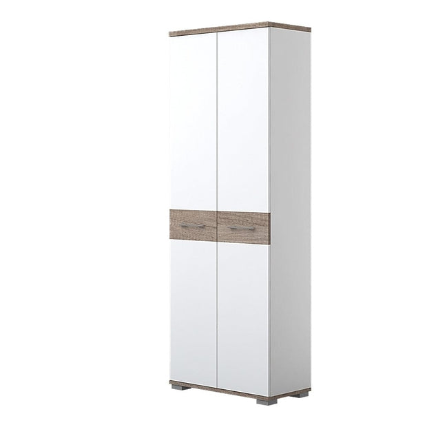 Set de mobila hol din pal, 3 piese, Azur III Alb / Stejar Nebraska Inchis (1)