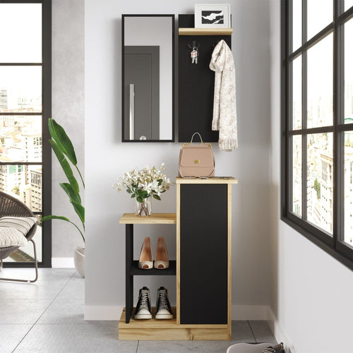 Asir Set de mobila hol din pal, 3 piese Concept CH1-KL Natural / Negru