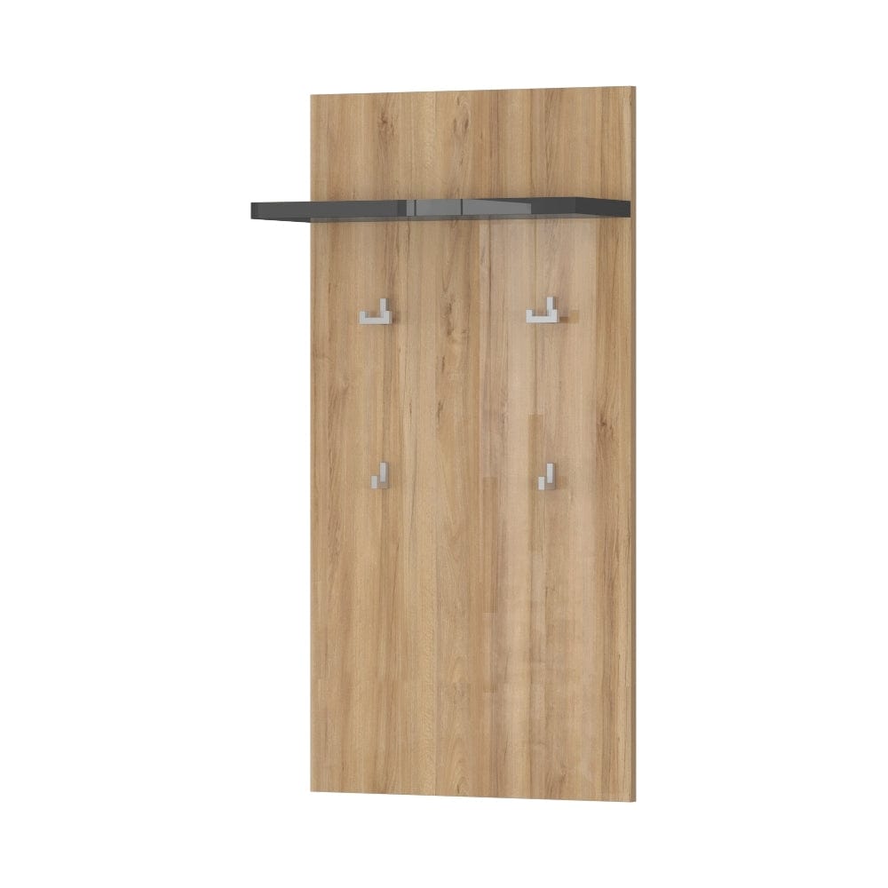 Set de mobila hol din pal, 3 piese, Onyx IV Antracit / Nuc Pacific (3)