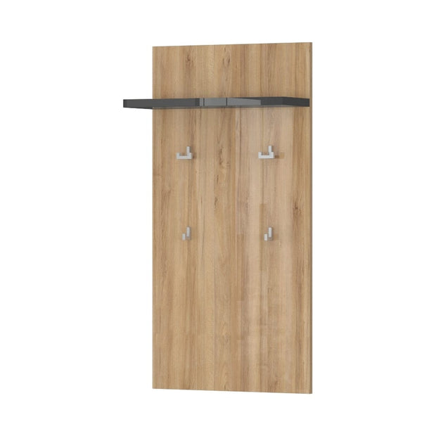 Set de mobila hol din pal, 3 piese, Onyx IV Antracit / Nuc Pacific (3)