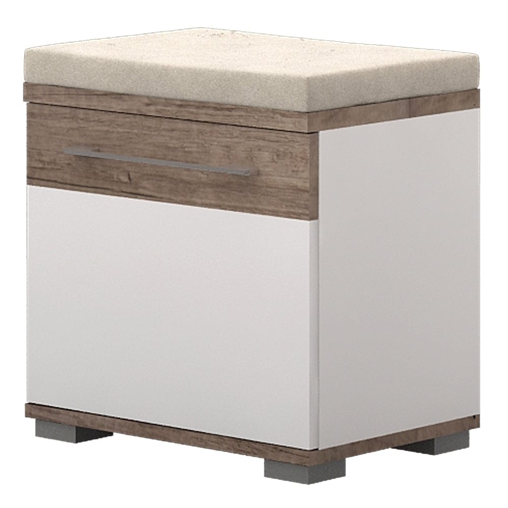 Set de mobila hol din pal, 4 piese, Azur II Alb / Stejar Nebraska Inchis (3)