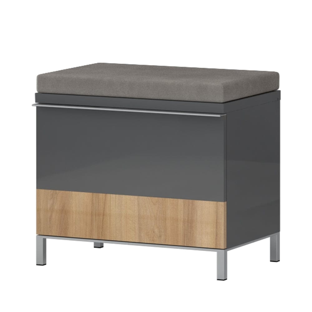 Set de mobila hol din pal, 5 piese, Onyx I Antracit / Nuc Pacific (3)